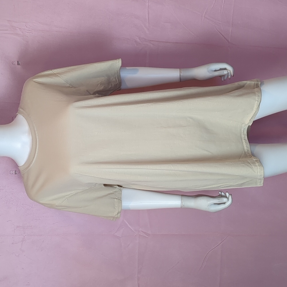 Nasty Gal Easy Does It Short Sleeve Tee Shirt Dress in Sand One Size